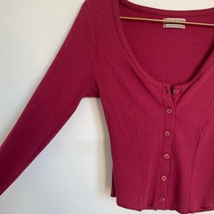 Urban Outfitters Long Sleeve Cropped Button Down